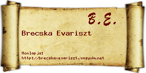 Brecska Evariszt névjegykártya